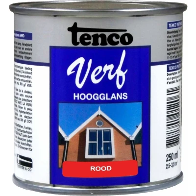 Afbeelding van TencoVerf Dekkend Hoogglans Rood 0,25L
