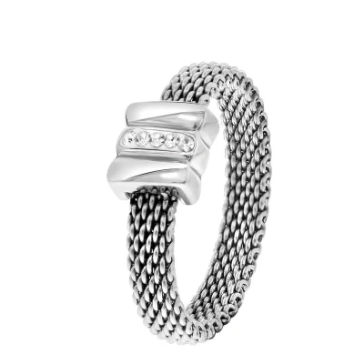 Afbeelding van Lucardi MET Kristal Ring silvercoloured, Dames, Maat: 53, Silver coloured