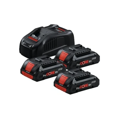 Image de BOSCH 0615990N2G Kit de charge batterie 18V ProCORE (3x 4.0Ah + chargeur rapide GAL 1880 CV)