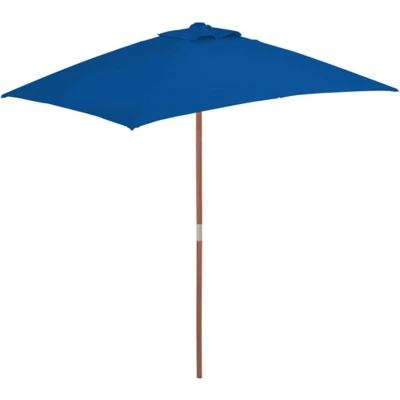 Afbeelding van vidaXL Parasol met houten paal 150x200 cm blauw