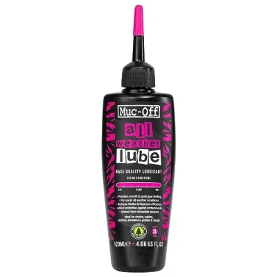 Image de Muc Off All Weather Chain Lube Huile de chaîne toutes saisons 120 ml Graisse lubrifiante biodégradable pour vélo, tous les types vélos Formulé conditions