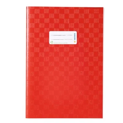 Afbeelding van HERMA 7442 boekomslagen DIN A4 Bast, ordopjes met etiketten en knutselstructuur, van duurzame afwasbare polypropyleen folie, set 25 voor schoolschriften, rood