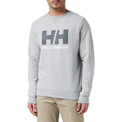 Afbeelding van Helly Hansen Logo Crew Sweater Heren Sporttrui Maat S Mannen grijs/zwart/wit