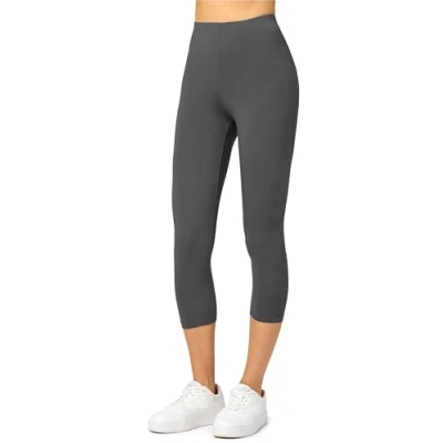 Afbeelding van Merry Style MS MS10 144 LE Dames Capri Leggings Sport Vrijetijdsbroek 3/4 Lengte Viscose Sporbroek Yogabroek Grafiet 4XL
