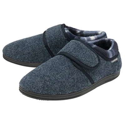 Afbeelding van Orthopedische pantoffels voor heren met klittenband DUNLOP verstelbare comfort, Marinier