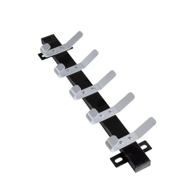 Afbeelding van Wandkapstok Basic 50 cm breed 5 jashaken Zwart