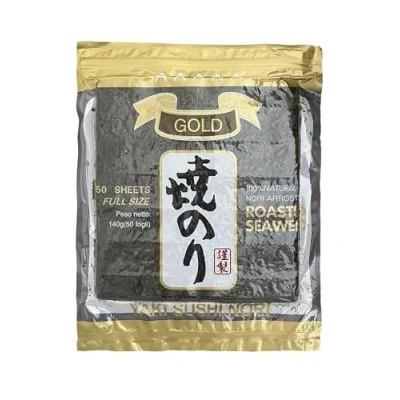 Image de Algues Nori séchées pour Sushi Japonais Gold 1 paquet de 50 feuilles (1 Pack)