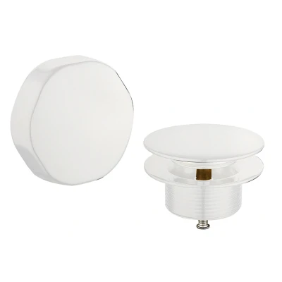 Afbeelding van Wiesbaden knop/plug badoverloopcomb. mat wit