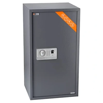 Afbeelding van Brihard Grote XXL biometrische kluis 2 in 1 digitaal toetsenbord en vingerafdrukbox 73 x 40 36 cm voor bedrijven schokbestendige veiligheidskluis met led