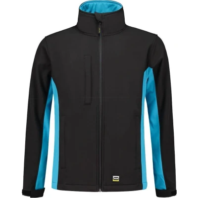 Afbeelding van Tricorp Softshell Jack Bi Color Zwart/Blauw Maat 3XL