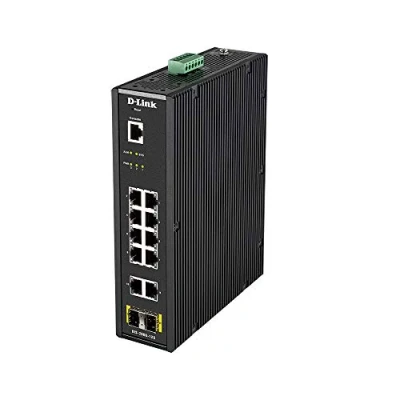 Afbeelding van D Link DIS 200G 12S Industriële 12 poorts Layer2 Smart Managed PoE (12 Havens), Netwerkschakelaar, Zwart