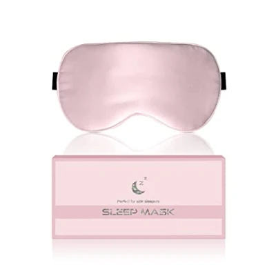 Afbeelding van Aosun Zijden Slaapmasker voor Zijslapers, 22MM, 100% Biologisch Moerbei Oogmasker, Ideaal Cadeau Vrouwen en Moeders, Lichtblokkerend Ooglapje met Verstelbare Band Yoga, Roze