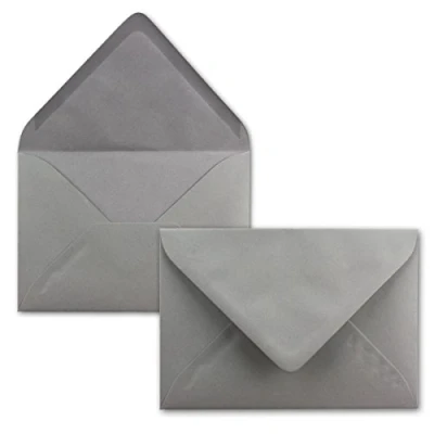 Afbeelding van 100 enveloppen grafiet grijs 17,5 x 12,5 cm met puntige klep 120 g/m² cm, gewoon de gewenste hoeveelheid invoeren