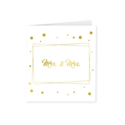 Afbeelding van Gold white cards Mrs &amp;