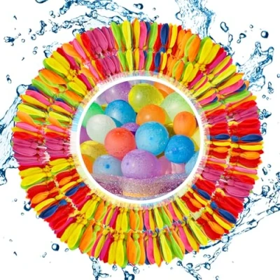 Afbeelding van Zosenyer 666 stuks herbruikbare waterbommen, meerkleurig, zelfsluitende waterbommen voor kinderen en volwassenen, buitenspeelgoed tuin, zwembad strand