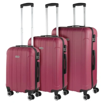 Afbeelding van ITACA Kofferset, stevige kofferset 3 stuks, reiskofferset Set van trolleykoffers (handbagagekoffer, middelgrote koffer en grote koffer). delige. 771116B, aardbei