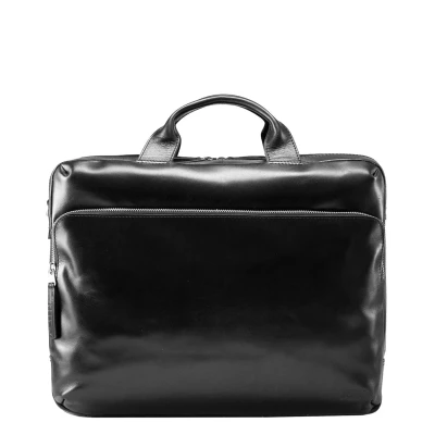 Afbeelding van JOST Leren Business tas met laptopvak Skagen Bag Black Zwart