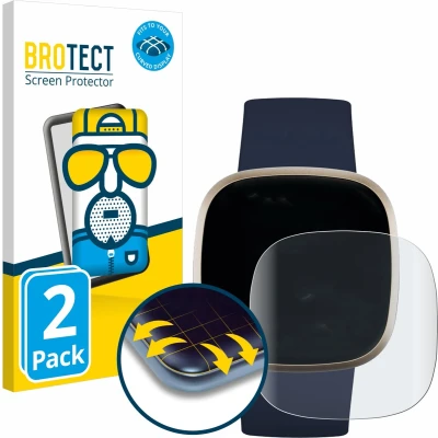 Afbeelding van BROTECT Screenprotector voor Fitbit Versa 3 / Sense Folie Beschermfolie matte volledig dekking (2 Stuks)