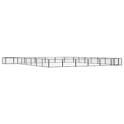 Afbeelding van vidaXL Hondenkennel 28 panelen 100x50 cm gepoedercoat staal zwart