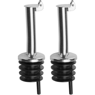Afbeelding van Westmark 45522280 Steenktuit voor flessen, Met klep en luchtbuizen, kunststof kurk, roestvrij staal, Inox standaard, zwart/verchroomd, 2 stuks standaard