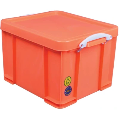 Afbeelding van Really Useful Box 3x opbergdoos 35l , neon oranje