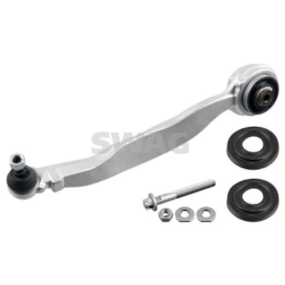 Afbeelding van SWAG 10 94 7922 Draagarm Met montagemateriaal draag/ stuur gewricht, lager Vooras links, Onder, Voor Driehoeksdraagarm Aluminium