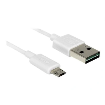 Image de Delock EASY USB Câble micro de type B (M) pour 2.0 1 m connecteur A réversible, réversible blanc