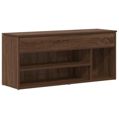 Image de vidaXL Banc à chaussures chêne marron 102x30,5x45 cm bois d&#039;ingénierie859142