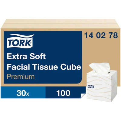 Afbeelding van Tork Premium 100 pak gezichtsreinigingsdoekjes extra soft 2 laags (30 stuks)