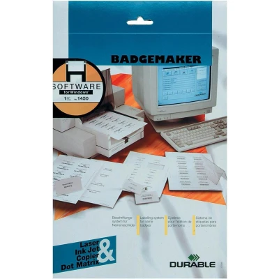 Afbeelding van Durable Badgekaart 1455 bedrukbaar 54x90mm 200stuks
