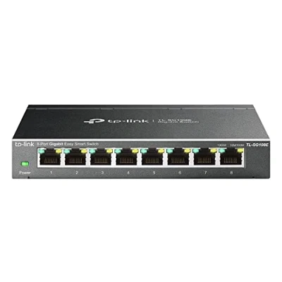 Afbeelding van TP Link TL SG108E Ethernet Switch, 8 poorten, Gigabit, RJ45 Hub, Manageable ideaal voor verbindingen en netwerken kleine bedrijven thuiskantoren