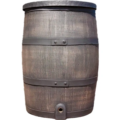 Afbeelding van Roto regenton 140 liter dia. 54 x h 71 cm bruin 3/4&#039; messing ingang tap Meuwissen Agro