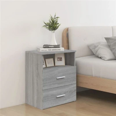 Afbeelding van Nachtkastje 50x32x60 cm grijs sonoma eikenkleurig