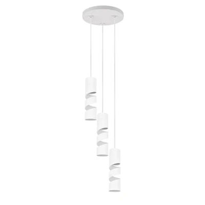 Afbeelding van Stream hanglamp, wit, Ø 28 cm, 3 lamps, metaal, GU10