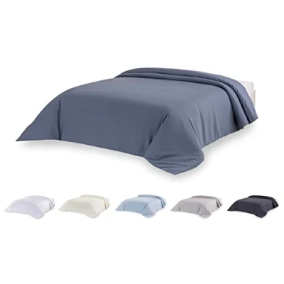Afbeelding van Todocama Microvezel dekbedovertrek voor extra zacht dekbed (grijsachtig blauw, bed 80/90 150 x 220 cm).