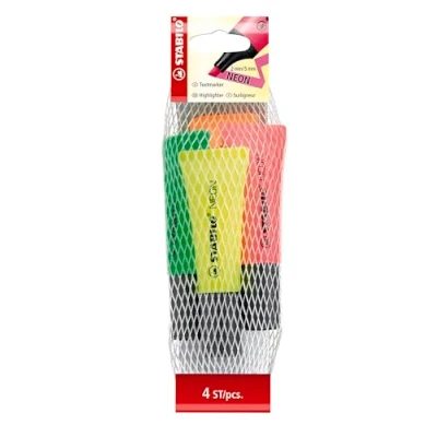 Afbeelding van Markeerstift STABILO 72/4 neon assorti netje à 4 stuks