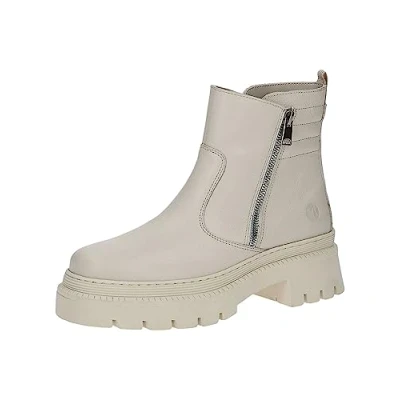 Afbeelding van Caprice Enkellaarsjes met plateauzool, Dames, Maat: 39, Beige nappa Leer