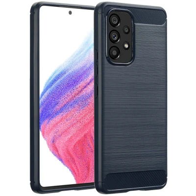 Afbeelding van imoshion Hoesje Geschikt voor Samsung Galaxy A53 Siliconen Brushed Backcover Donkerblauw