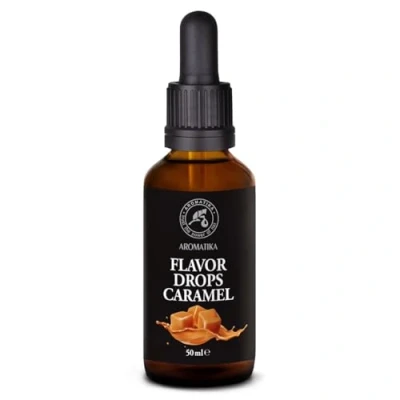 Afbeelding van Flavour Drops Caramel 50 ml Aromadruppels voor levensmiddelen Aromatische druppels Calorievrij Glazen fles met donkere pipet smaakdruppels Gearomatiseerde zoetstof Veganistisch