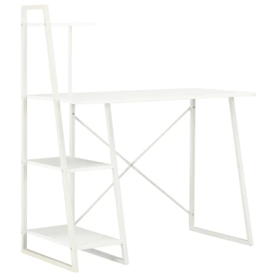Afbeelding van Bureau met schappen 102x50x117 cm wit