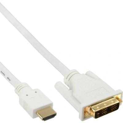Afbeelding van Premium DVI D Single Link HDMI kabel / wit 3 meter