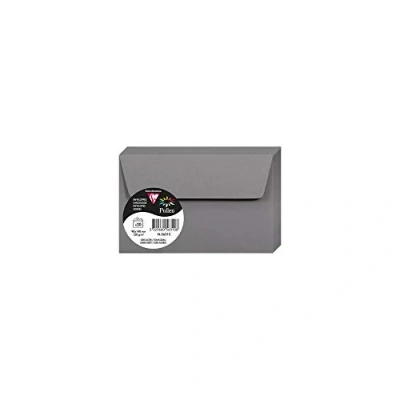 Afbeelding van Clairefontaine 5631C, verpakking met 20 zelfklevende enveloppen, formaat 9 x 14 cm, 120 g/m², kleur: staalgrijs, uitnodiging voor evenementen en overeenkomst, Pollen serie, glad papier van hoge