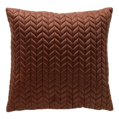 Afbeelding van Dutch Decor MELINA Kussenhoes 45x45 cm luxe visgraatmotief effen kleur Cappuccino bruin