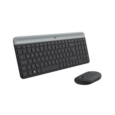 Image de Logitech Slim Wireless Combo MK470 Ensemble clavier et souris sans fil 2.4 GHz International US graphite
