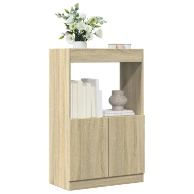 Afbeelding van Hoge kast 63x33x100 cm bewerkt hout sonoma eikenkleurig