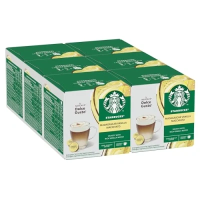 Image de STARBUCKS Vanilla Macchiato by Nescafé Dolce Gusto, Capsules de Café 6 x 12 (72 Capsules)