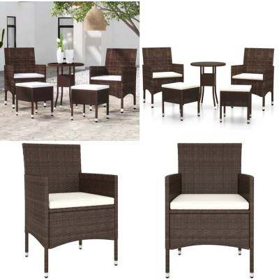 Afbeelding van vidaXL 5 delige Loungeset poly rattan bruin