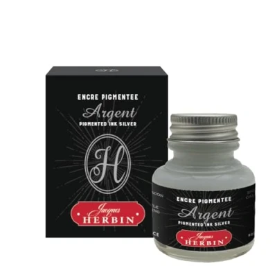 Afbeelding van J.Herbin pigmentinkt 13505T (ideaal voor kalligrafie, 30 ml fles), zilver