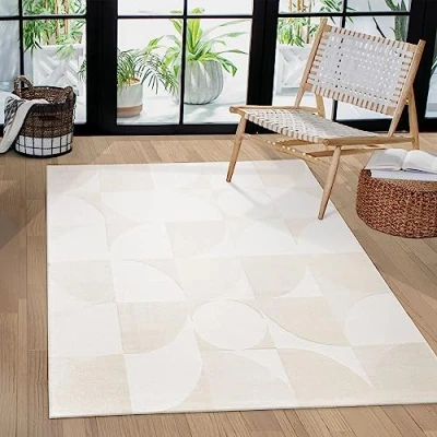 Afbeelding van Paco Home Vloerkleed Woonkamer Laagpolig Eenkleurig Patroon Scandinavisch Geometrisch 120x170 cm