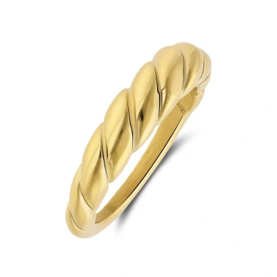 Afbeelding van Lucardi Dames Stalen goldplated Ring draai 5,5mm Staal Goud 20 / 63 mm